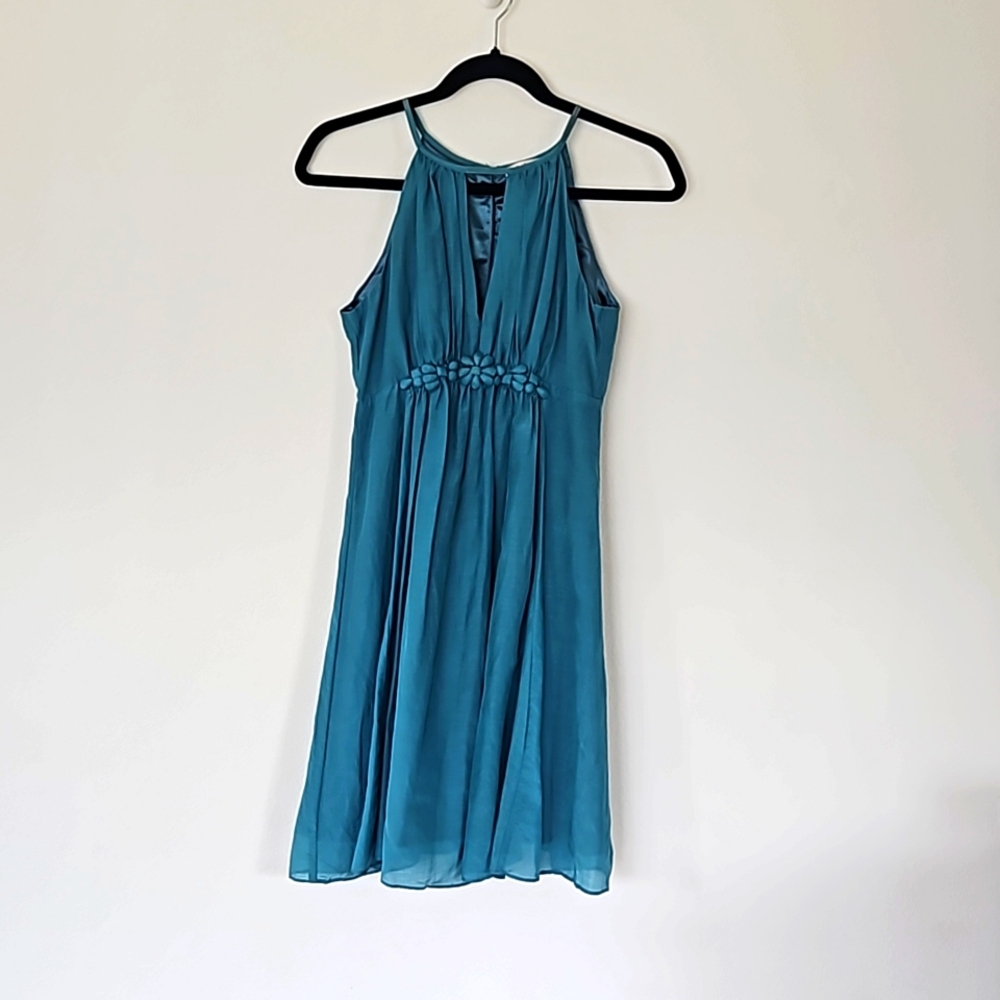 Esley blue silk cocktail dress